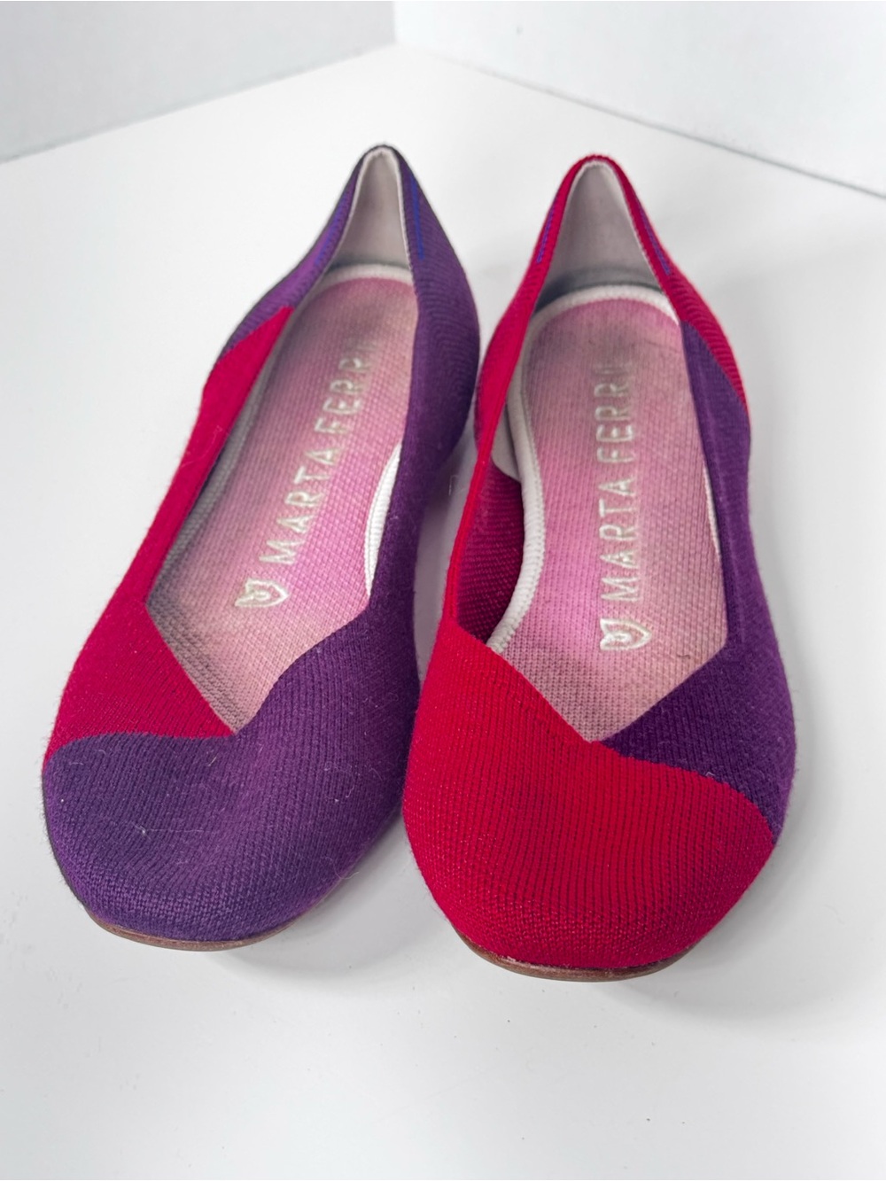 Rothy's x Marta Ferri Ballet Flats Womens 9 Cherry Violet Merino Wool Square Toe